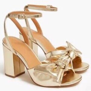 NIB Light Gold Knotted Heeled Sandals